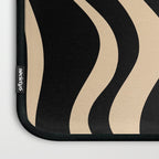 Retro Liquid Swirl Abstract Pattern in Black and Camel Laptop Sleeve Gallery Image 3