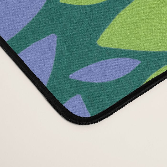 Folk Floral Blossoms in Turquoise Desk Mat Gallery Image 4