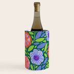 Folk Floral Blossoms in Turquoise Wine Chiller Gallery Image 3