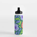 Folk Floral Blossoms in Turquoise Water Bottle Gallery Image 2