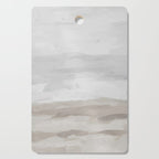 Sands of Time II - Gray Stormy Clouds Beige Sandy Beach Coastal Ocean Abstract Nature Painting Cutting Board Gallery Image 1