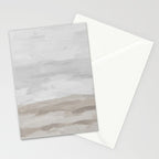 Sands of Time II - Gray Stormy Clouds Beige Sandy Beach Coastal Ocean Abstract Nature Painting Stationery Card Gallery Image 2