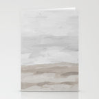 Sands of Time II - Gray Stormy Clouds Beige Sandy Beach Coastal Ocean Abstract Nature Painting Stationery Card Gallery Image 2