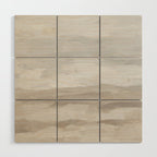 Sands of Time II - Gray Stormy Clouds Beige Sandy Beach Coastal Ocean Abstract Nature Painting Wood Wall Art Gallery Image 1