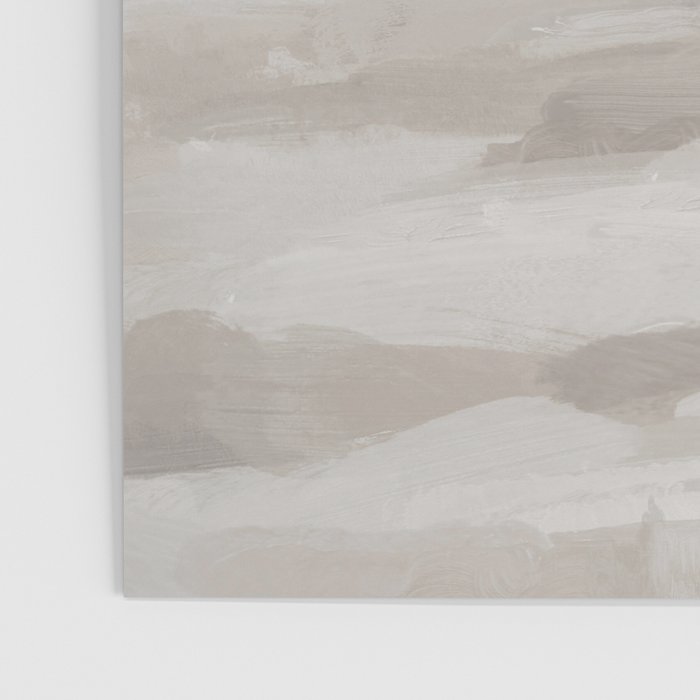 Sands of Time II - Gray Stormy Clouds Beige Sandy Beach Coastal Ocean Abstract Nature Painting Poster Gallery Image 3