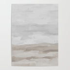 Sands of Time II - Gray Stormy Clouds Beige Sandy Beach Coastal Ocean Abstract Nature Painting Poster Gallery Image 4