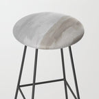 Sands of Time II - Gray Stormy Clouds Beige Sandy Beach Coastal Ocean Abstract Nature Painting Stool Gallery Image 2