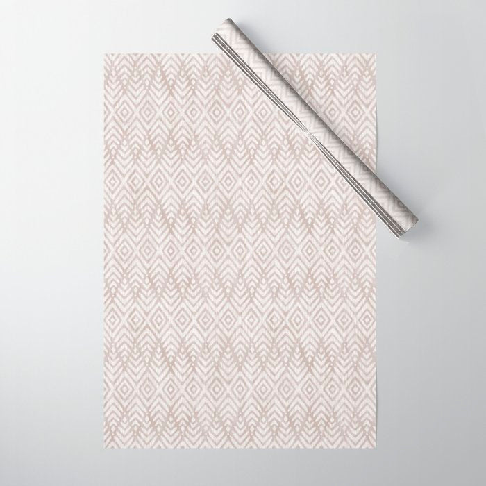 Feather Ikat - Taupe Wrapping Paper Gallery Image 1
