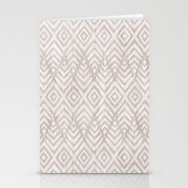 Feather Ikat - Taupe Stationery Card Gallery Image 1