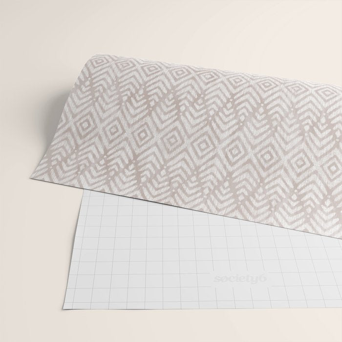 Feather Ikat - Taupe Wrapping Paper Gallery Image 2