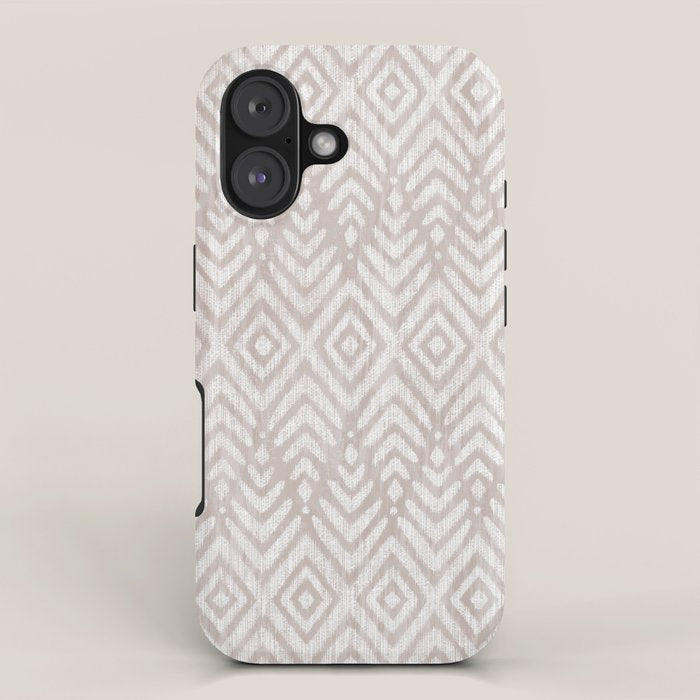Feather Ikat - Taupe iPhone Case Gallery Image 1