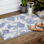 Oriental classic floral paisley - Delft Blue Outdoor Rug Gallery Image 2