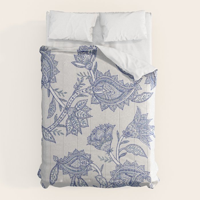 Oriental classic floral paisley - Delft Blue Comforter Gallery Image 6