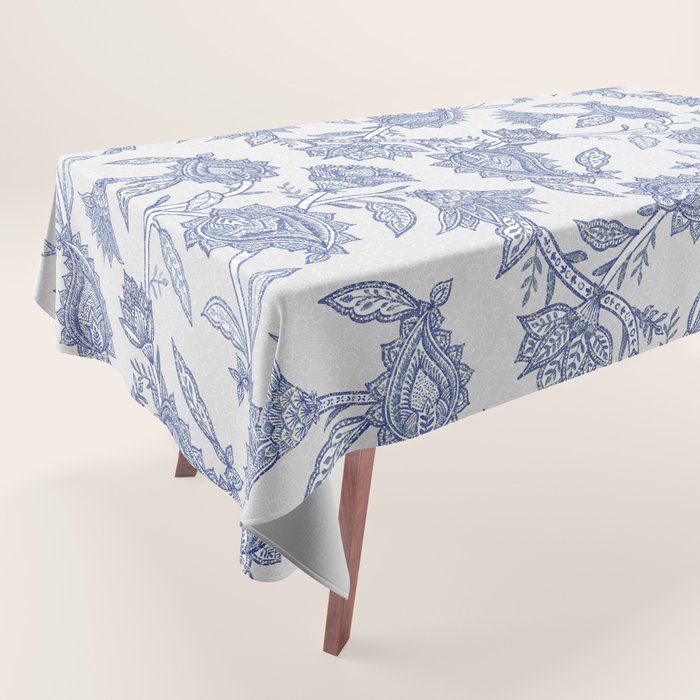 Oriental classic floral paisley - Delft Blue Tablecloth Gallery Image 1