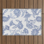 Oriental classic floral paisley - Delft Blue Outdoor Rug Gallery Image 1