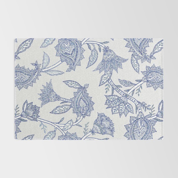 Oriental classic floral paisley - Delft Blue Rug Gallery Image 2