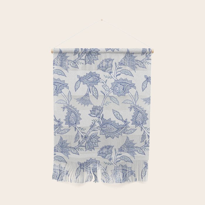 Oriental classic floral paisley - Delft Blue Wall Hanging Gallery Image 1