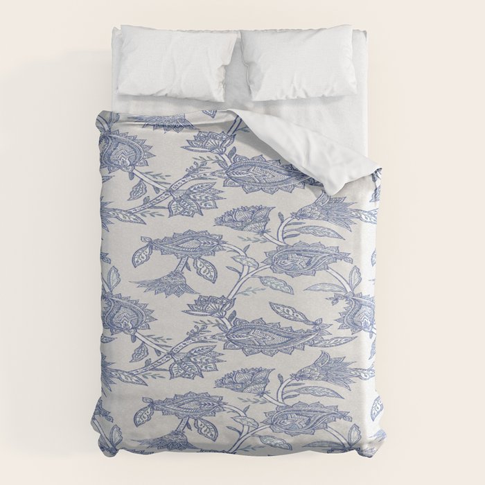 Oriental classic floral paisley - Delft Blue Duvet Cover Gallery Image 6