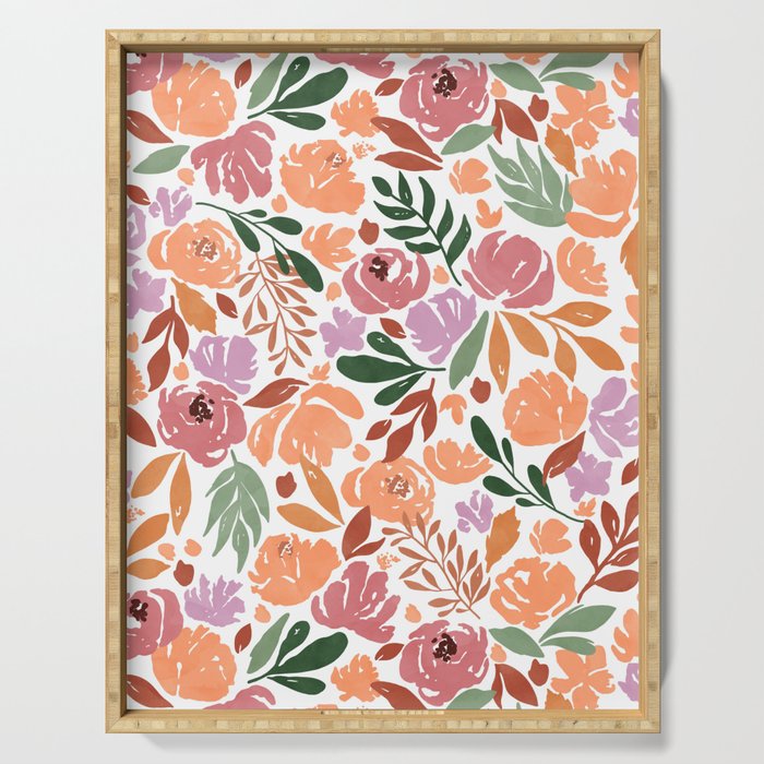 Simple colorful floral CWP Serving Tray Gallery Image 1