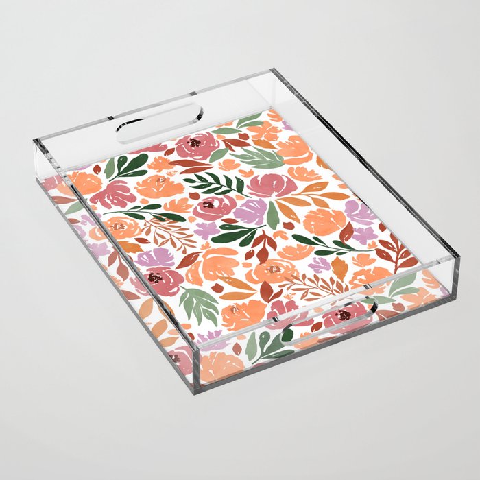 Simple colorful floral CWP Acrylic Tray Gallery Image 1