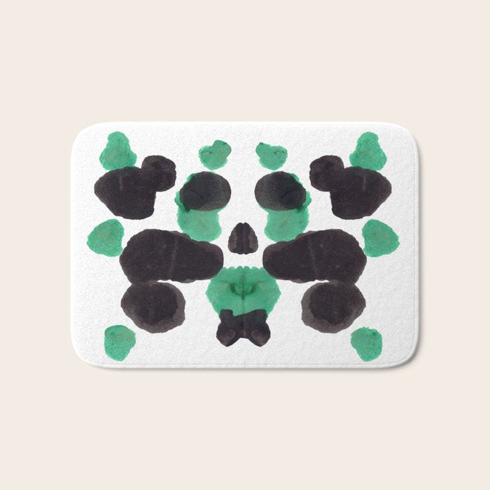 Green & Black Ink Blot Diagram Bath Mat Gallery Image 1