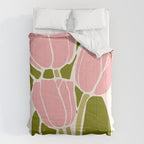 Pink Tulips Retro Flowers Comforter Gallery Image 6