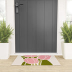 Pink Tulips Retro Flowers Welcome Mat Gallery Image 3