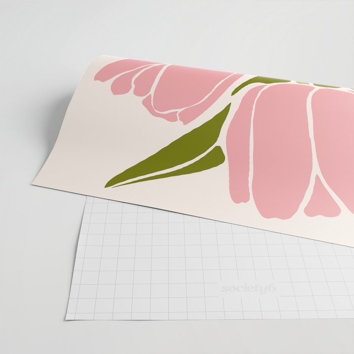 Pink Tulips Retro Flowers Wrapping Paper Gallery Image 2