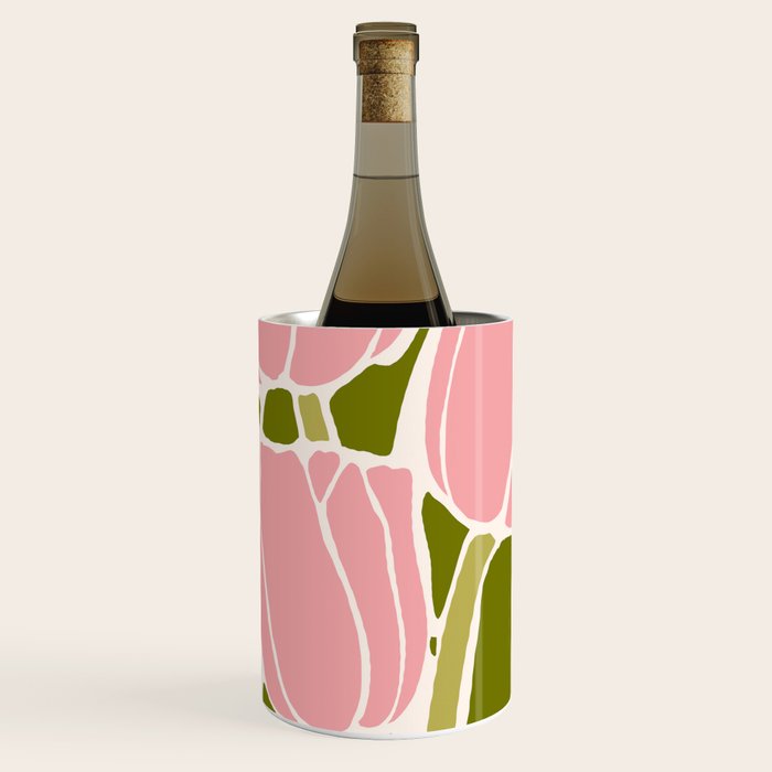 Pink Tulips Retro Flowers Wine Chiller Gallery Image 1