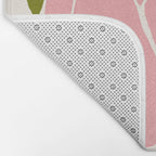 Pink Tulips Retro Flowers Bath Mat Gallery Image 2