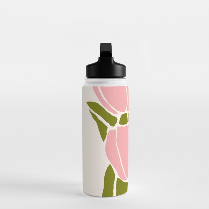 Pink Tulips Retro Flowers Water Bottle Gallery Image 3