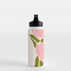 Pink Tulips Retro Flowers Water Bottle Gallery Image 3