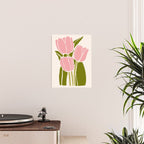 Pink Tulips Retro Flowers Poster Gallery Image 2