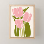 Pink Tulips Retro Flowers Mini Art Print Gallery Image 1