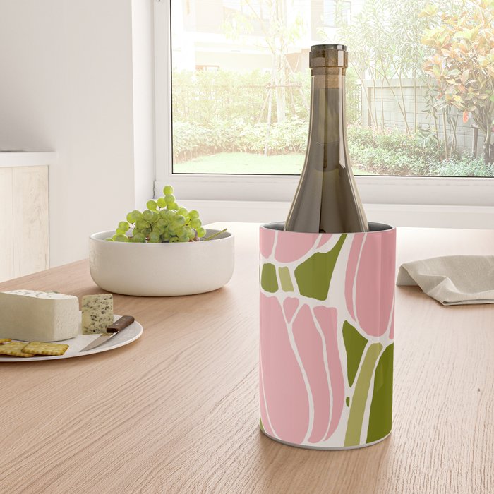Pink Tulips Retro Flowers Wine Chiller Gallery Image 4