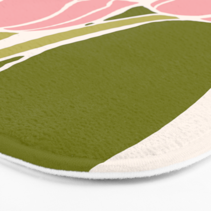 Pink Tulips Retro Flowers Bath Mat Gallery Image 3