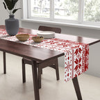 Red Winter Fair Isle Pattern Table Runner Gallery Image 2