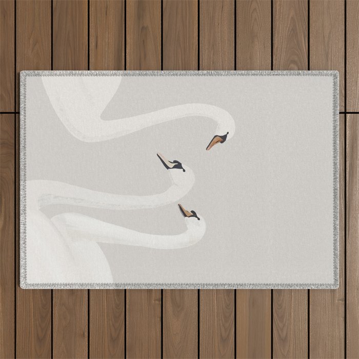 White Swans Outdoor Rug Gallery Image 1