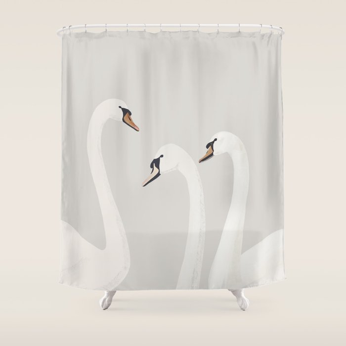 White Swans Shower Curtain Gallery Image 1