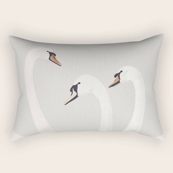 White Swans Rectangular Pillow Gallery Image 2