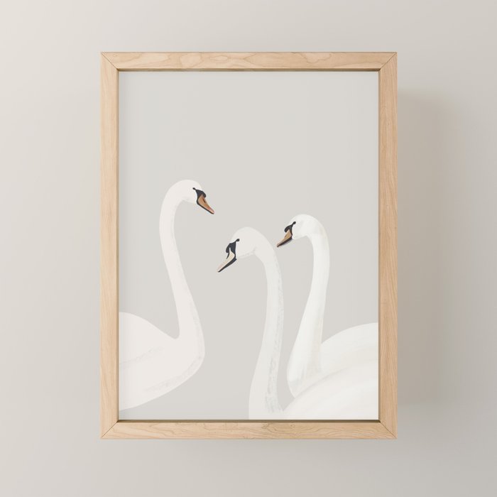 White Swans Mini Art Print Gallery Image 1