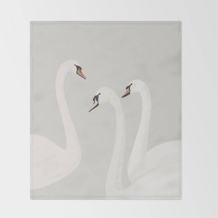 White Swans Throw Blanket Gallery Image 2