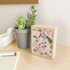 Chinoiserie Vintage Pink Peacocks flowers Grandmillennial Mini Art Print Gallery Image 2