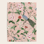 Chinoiserie Vintage Pink Peacocks flowers Grandmillennial Poster Gallery Image 4