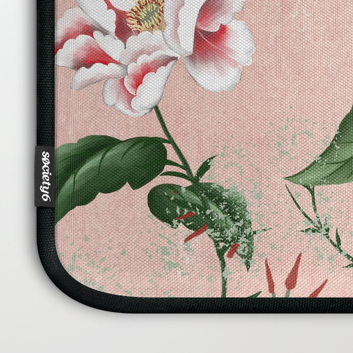 Chinoiserie Vintage Pink Peacocks flowers Grandmillennial Laptop Sleeve Gallery Image 3