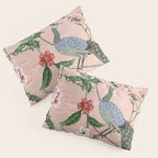 Chinoiserie Vintage Pink Peacocks flowers Grandmillennial Pillow Sham Gallery Image 3