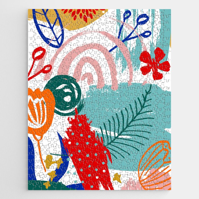 Summer Floral Prints, Abstract, Colourful Prints. Jigsaw Puzzle Gallery Image 1