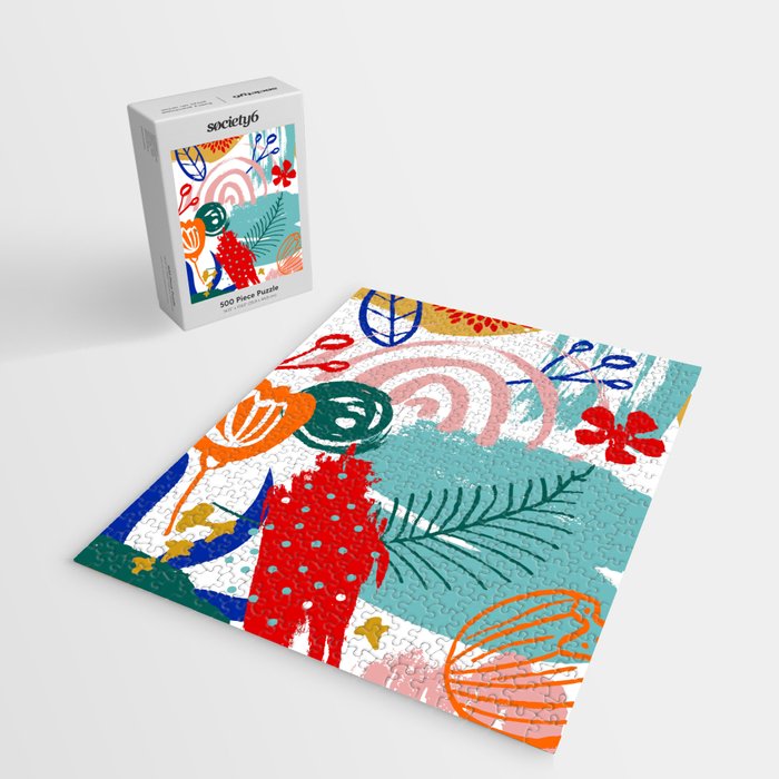 Summer Floral Prints, Abstract, Colourful Prints. Jigsaw Puzzle Gallery Image 2