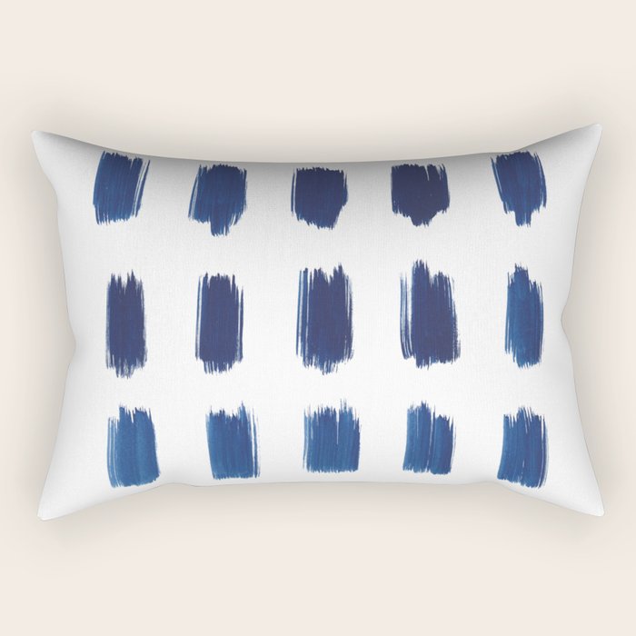 Indigo Abstract Brush Strokes | No. 6 Rectangular Pillow Gallery Image 2
