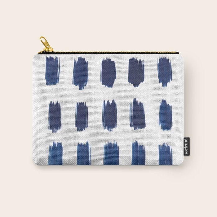 Indigo Abstract Brush Strokes | No. 6 Carry All Pouch Gallery Image 1